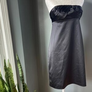 The Limited Strapless Black Satin Cocktail Dress